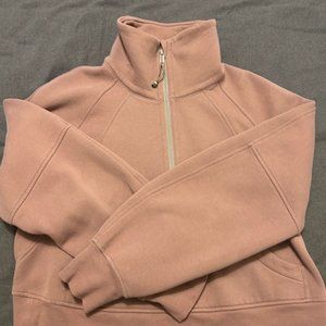 Scuba Oversized Funnel Neck Half Zip in Twilight Rose Size XS/S